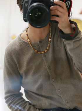 虎眼石男女原创设计项链新中式