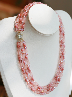 捷克珠女法式复古多层项链