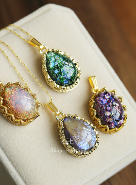 石七印象派西洋欧珀稀有吊坠古董