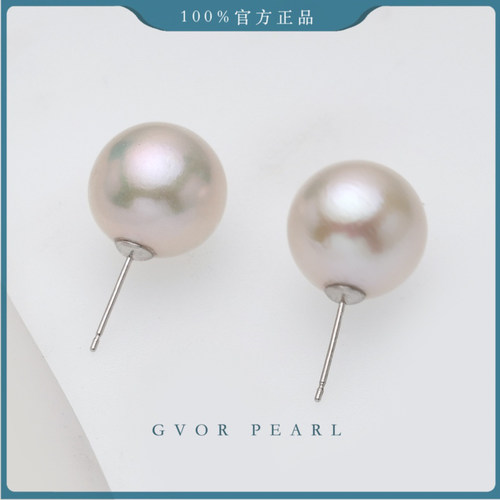 真品 特大号白珠耳钉 618大促丨13-14mm大颗粒白色耳钉S925 BY291