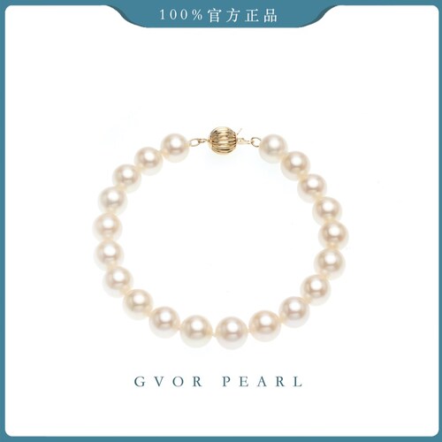 真品 金标 小熊猫伴侣丨G14K金 无核白珍珠手链 7.3-8.3mm A1768