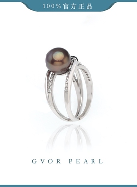 S925紫珍珠戒指 9-10MM C1529