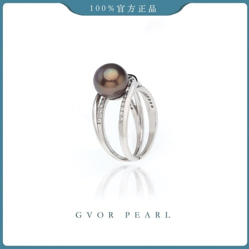 新品首发 S925紫珍珠戒指 9-10MM C1529