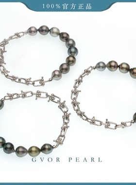 S925海水大溪地黑珍珠手链8-10MM【多样性发一件】 C1353