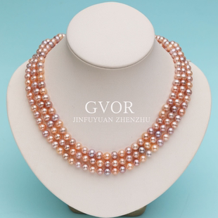 7mm多样性发货一件 正品 淡水糖果珍珠项链 C907 莫奈花园