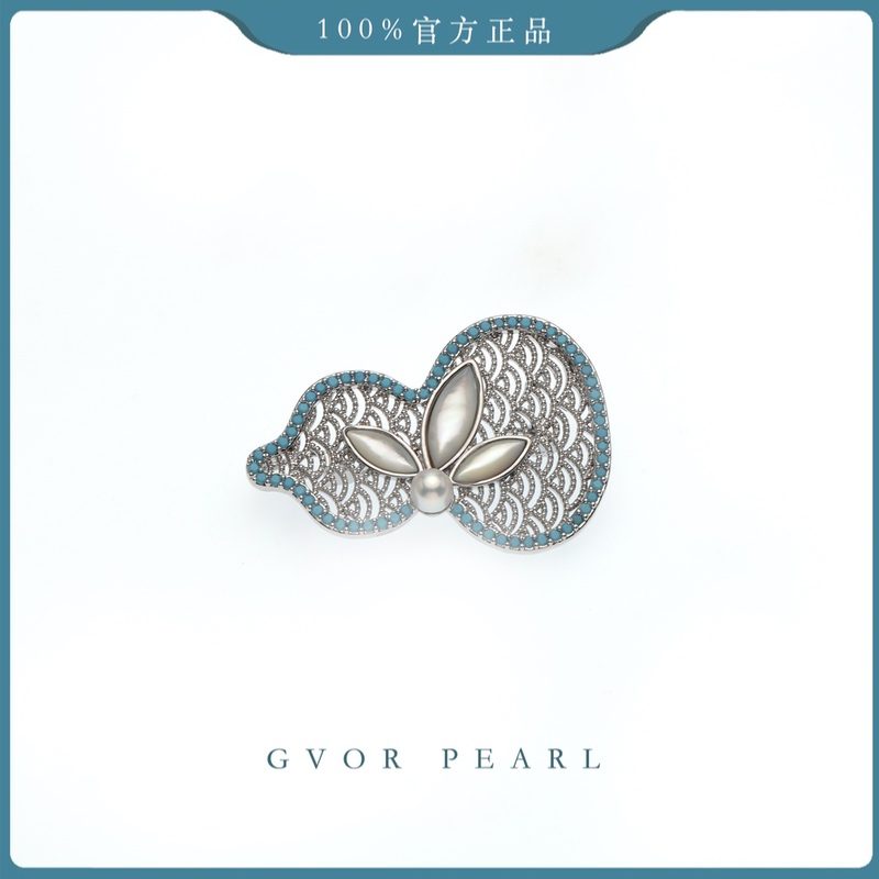 珍珠少奶奶白珍珠胸针5-6MM C1372