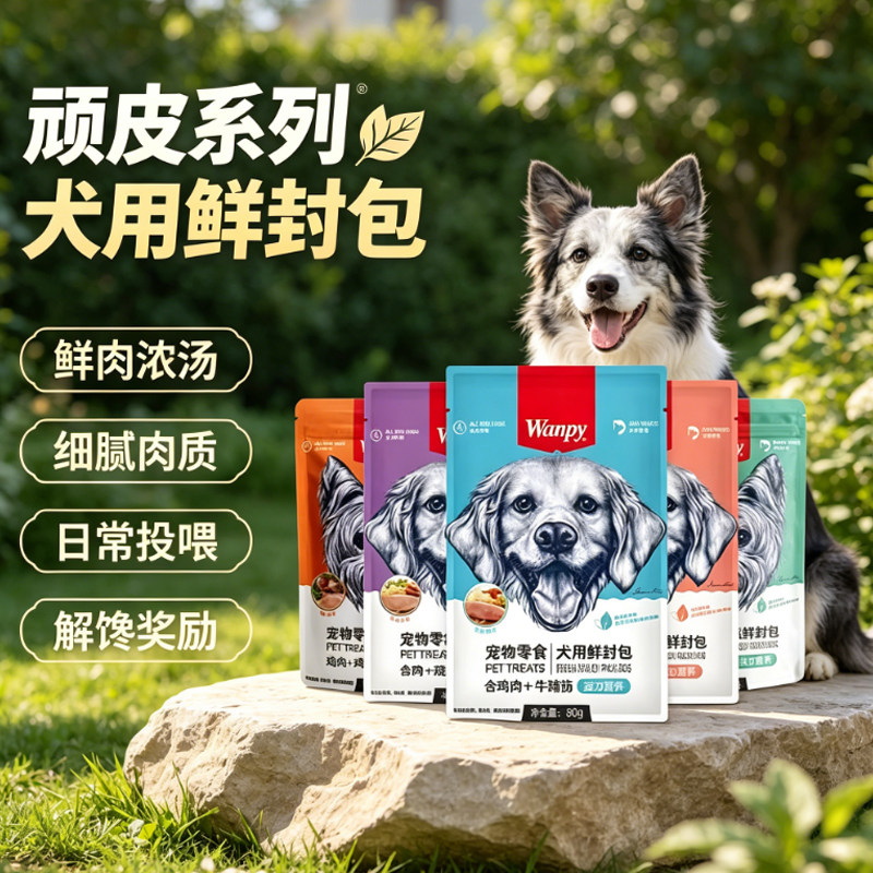 顽皮wanpy宠物狗狗鲜封包肉蛮多鲜肉果蔬肉泥湿粮主食伴侣狗零食
