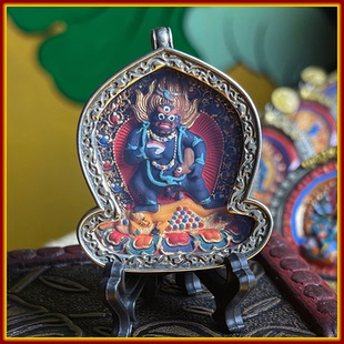 西藏黑财神唐卡吊坠项链嘎乌盒护身符挂件男女款随身佛牌擦擦佛