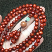 鸡血红 108颗 印度小叶紫檀0.6 0.6