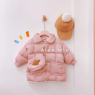 韩国童装儿童棉服中长款棉袄中小童加厚外套冬装男女童棉衣棉袄潮