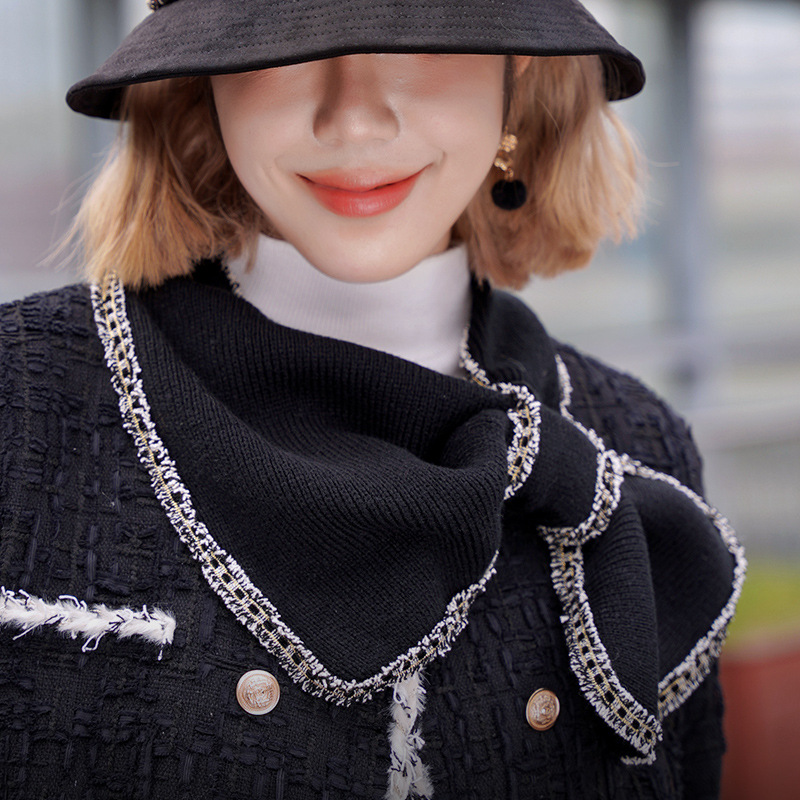 CACUSS秋冬小香风蝴蝶结假领