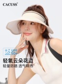 CACUSS新款 大帽檐防晒帽女春夏可折叠户外空顶透气防紫外线遮阳帽