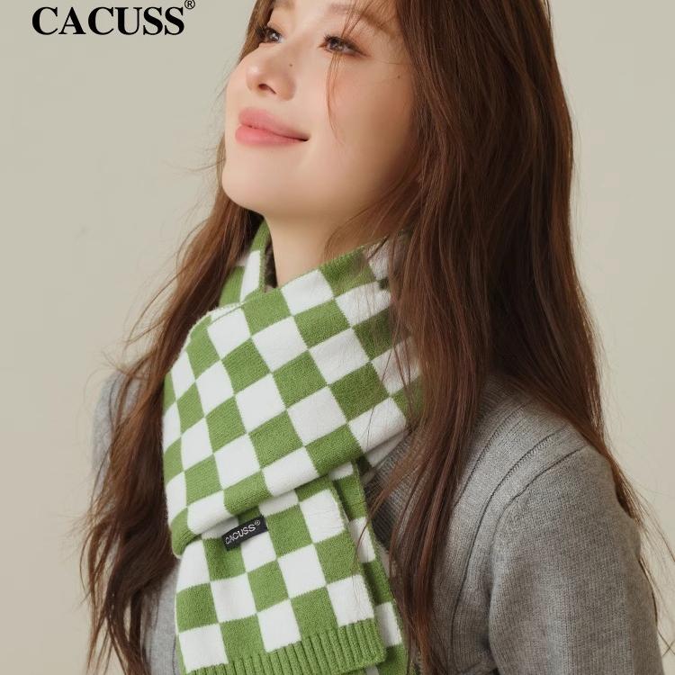 Cacuss围巾女秋冬季保暖棋盘格