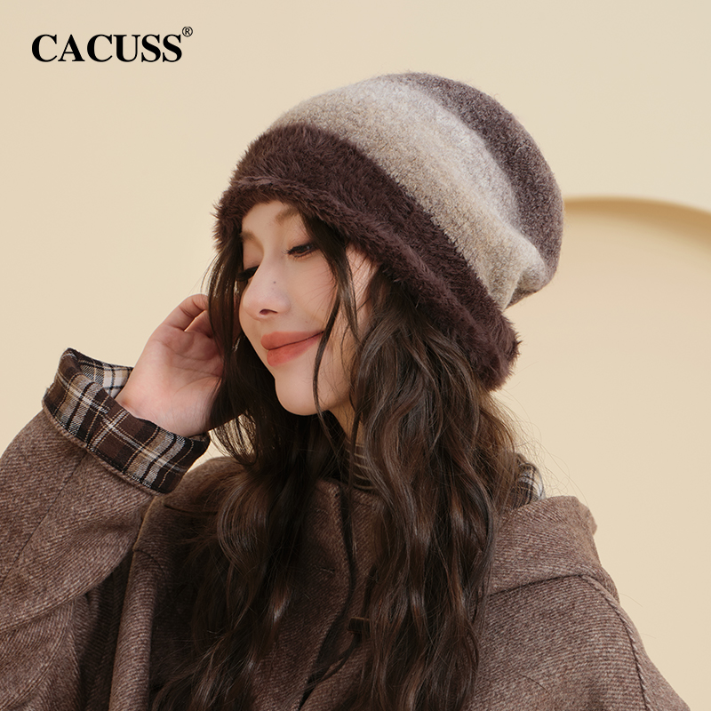 CACUSS帽子女2024新款羊毛毛线帽