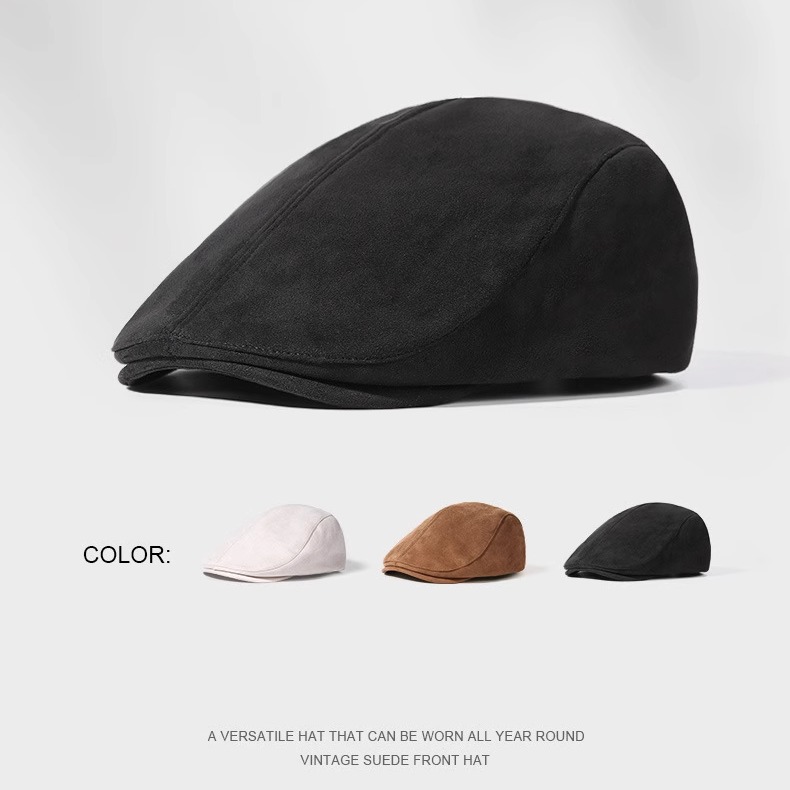 CACUSS帽子女秋冬麂皮前进帽新款