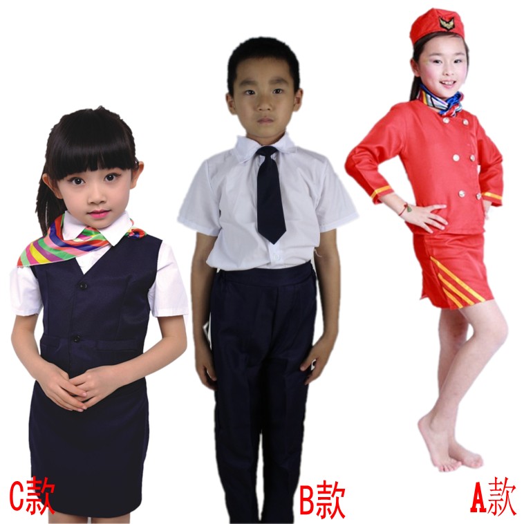 女童扮演职业演出服银行员表演服