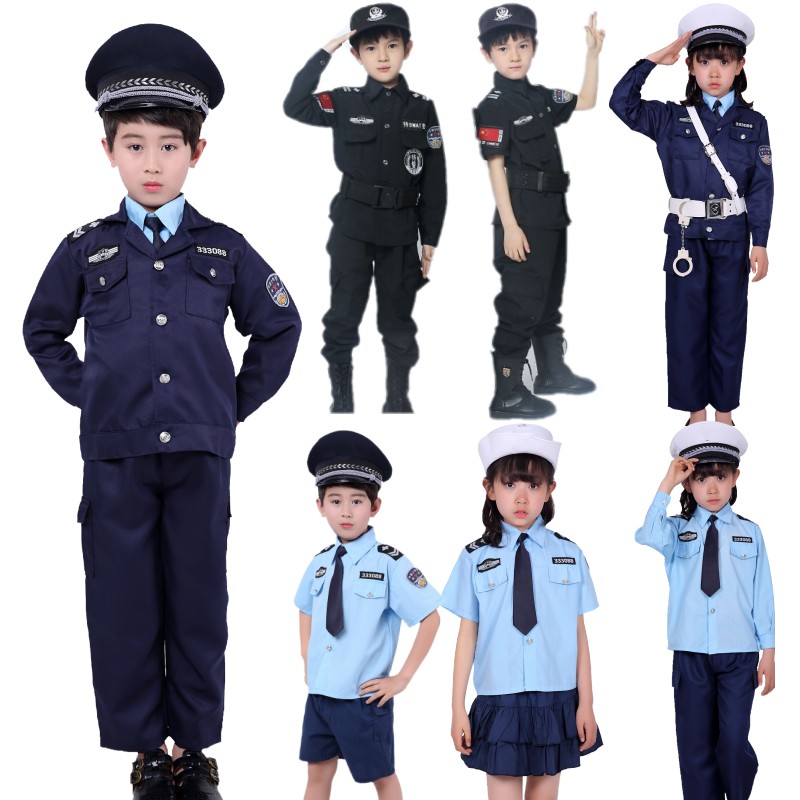 儿童小学生小保安军训演出服装