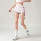 跑步健身跳舞瑜伽两件套 运动短裤 欧美性感抽绳热裤 翘臀透气套装