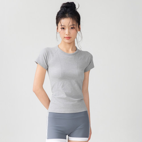 元力小咖普拉提瑜伽服运动健身短袖女速干跑步训练上衣显瘦T恤夏