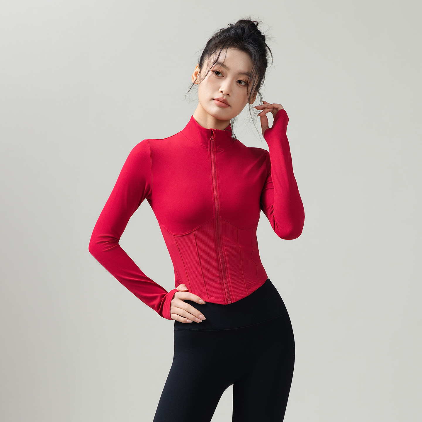 新款瑜伽外套女春秋专业运动跑步训练显瘦拉链骑行服长袖健身上衣,运动/瑜伽/健身/球迷用品,瑜伽外套,淘宝优惠券,粉丝福利购,淘宝优惠卷