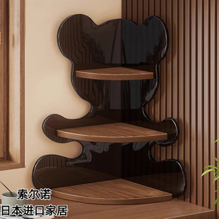 日本新款桌面转角置物架玄关杯架水杯收纳厨房餐桌小型多层梳妆台