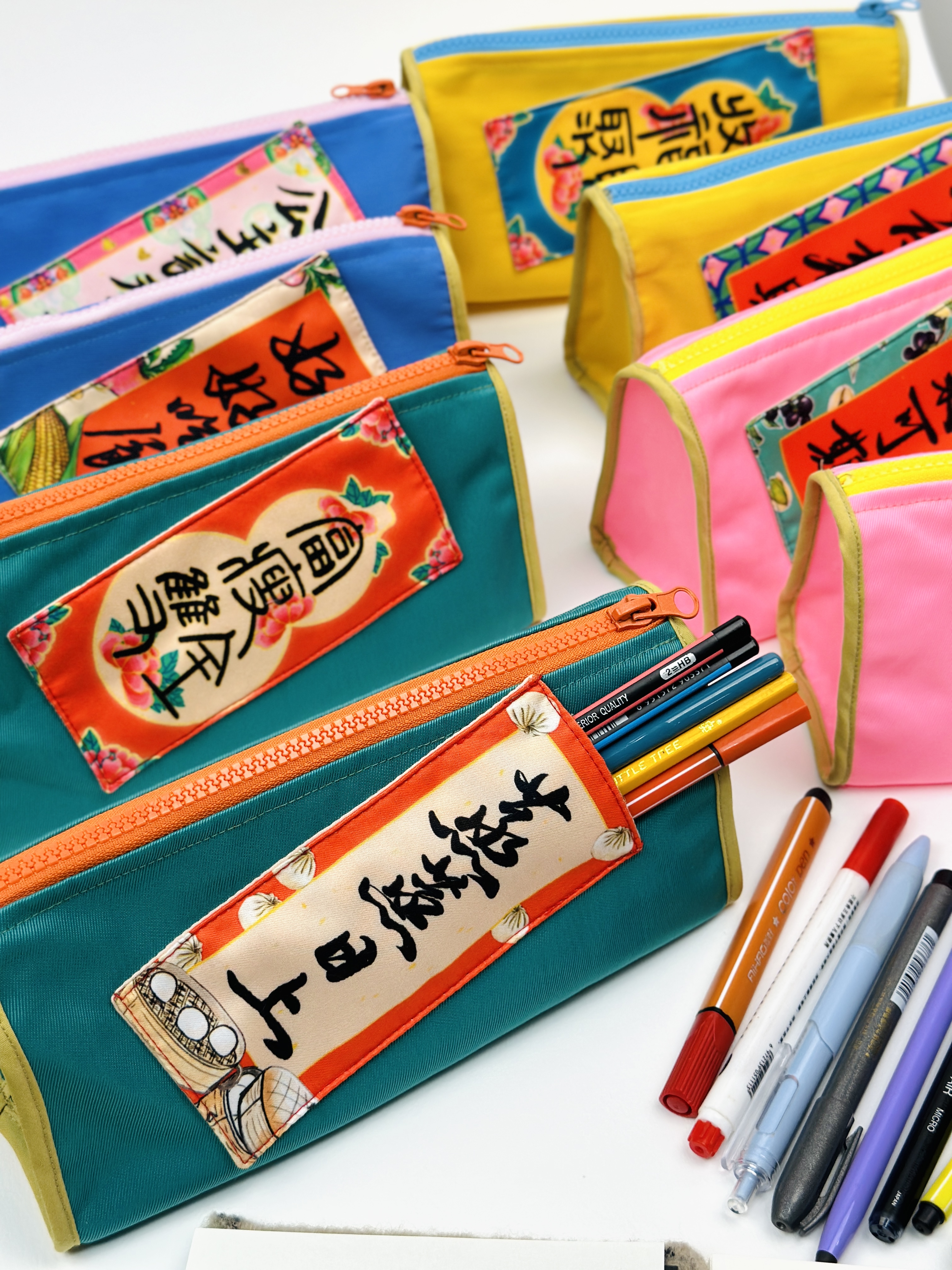 帆布笔袋吉祥寓意文具收纳袋