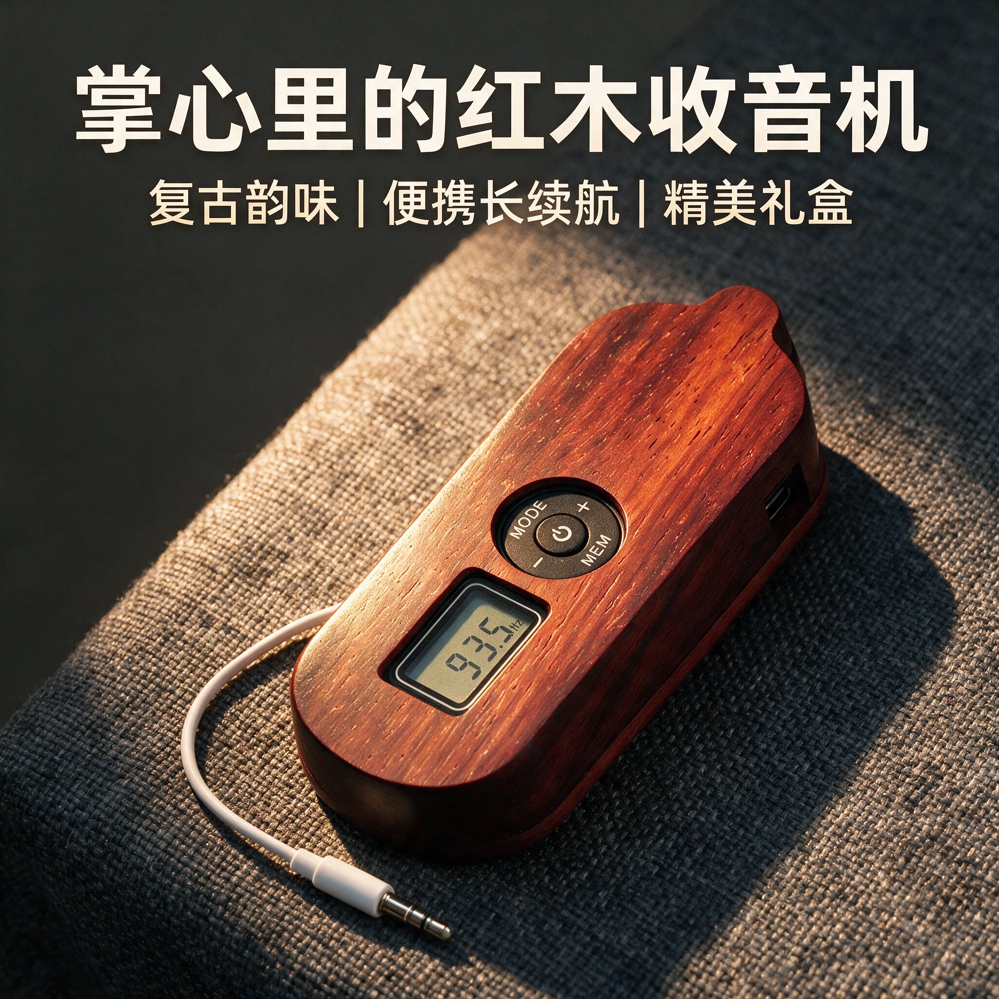 便携式FM收音机迷户外/学习/晨练