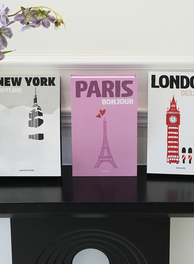 北欧简约旅游风折叠款假书仿真书拍照道具美食摄影背景装饰摆件