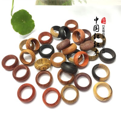 红木檀木戒指半成品红花梨紫光檀