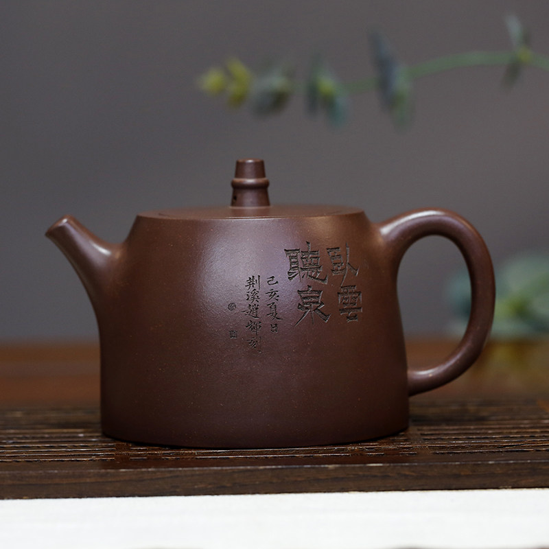 张义制陶手工制作底槽青紫砂壶