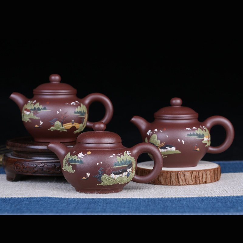 泥绘 雄风顺风壶原矿紫茄泥名家正品陈顺根纯全手工宜兴紫砂壶