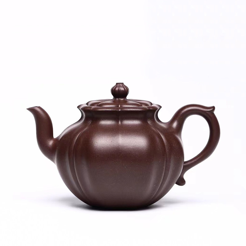 玉菱原矿紫泥大师葛岳纯全手工宜兴名家紫砂家用品茗筋纹器350cc