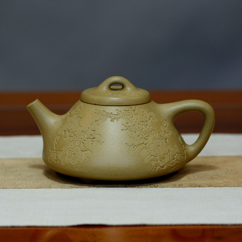 子冶石瓢原矿珍藏本山绿泥高工严伟全手工正宗宜兴紫砂壶收藏送礼