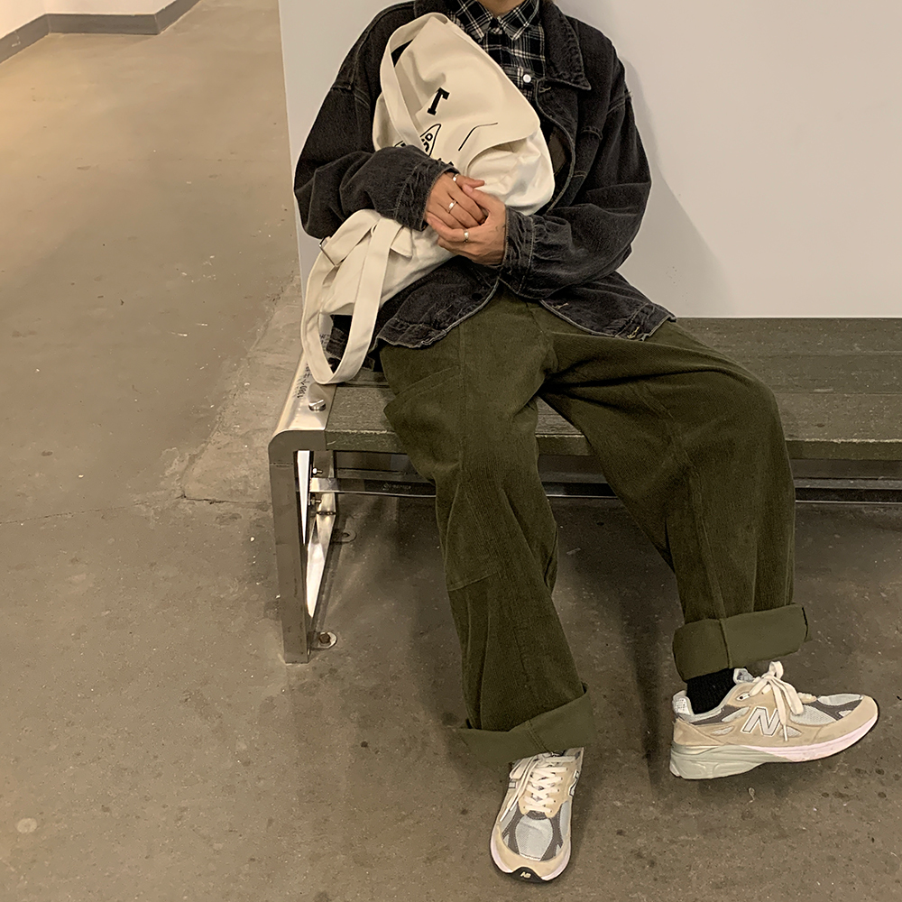 秋冬季日系高品质灯芯绒简约宽松长裤A228/K572/P88，男装休闲裤，电商A228