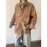 复古翻领夹克男潮牌宽松休闲工装薄款JK553/P100，男装夹克，电商A228