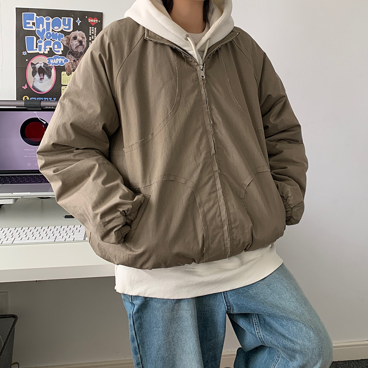 冬季潮流毛边宽松棉衣A228/MY41/P138,男装棉衣,电商A228