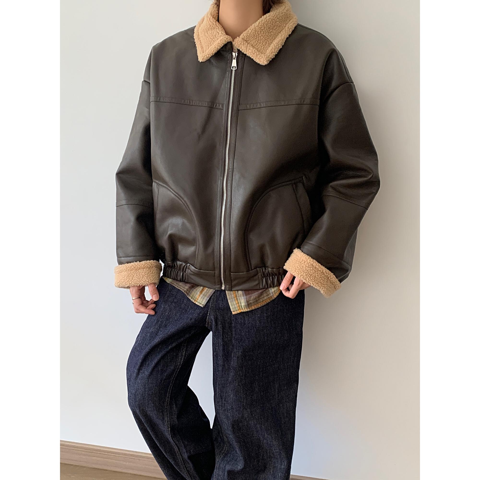 2025冬季加厚羊羔毛皮衣A228/JK551/P168,男装皮衣,电商A228
