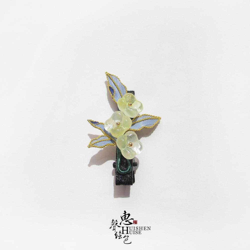 桂花古风琉璃花朵发夹汉服配饰