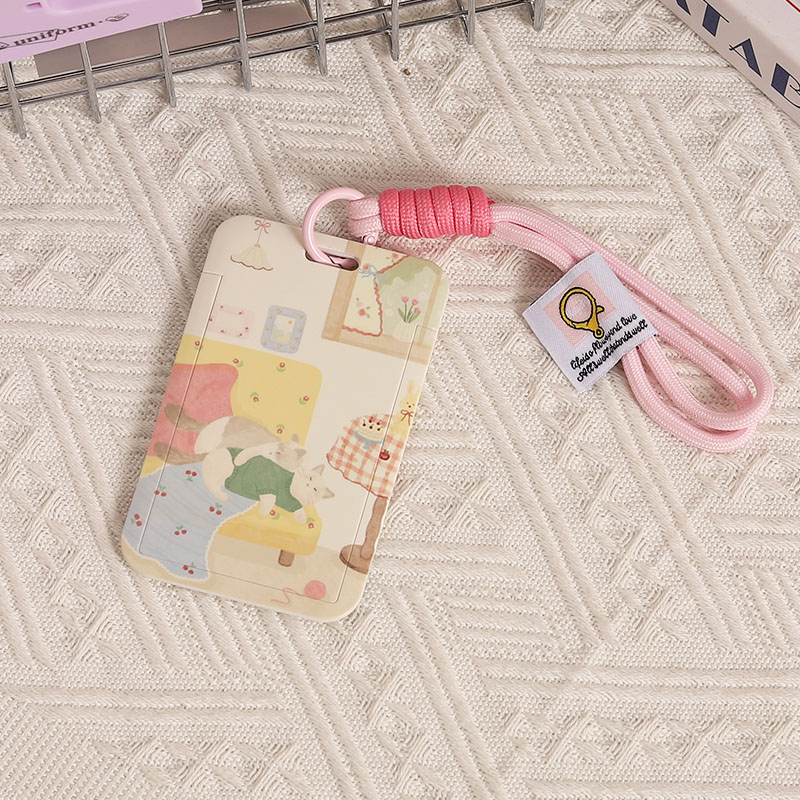 ins风猫咪插画公交卡套汽车NFC钥匙卡保护壳卡通门禁卡收纳套学生