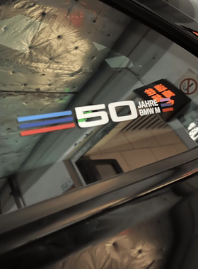 适用于宝马50周年纪念M车贴BMW 3系5系7系改装三角车窗装内饰贴纸