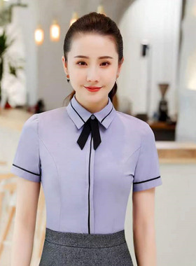 职业装衬衫女上班工装服修身
