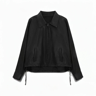 2025新款进口小羊皮真皮皮衣短款宽松显瘦机车夹克衫