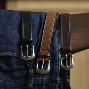 手工定制意大利buttero头层牛皮复古牛仔休闲腰带 男女 古银色 30