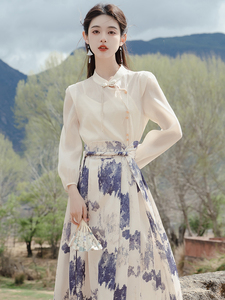 女装新中式国潮上衣马面裙改良汉服套装通勤气质高级感时尚显瘦
