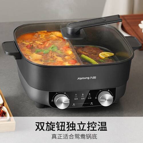 九阳鸳鸯电火锅 6L 2200W 多功能锅大容量电炒锅电煮锅鸳鸯锅G106