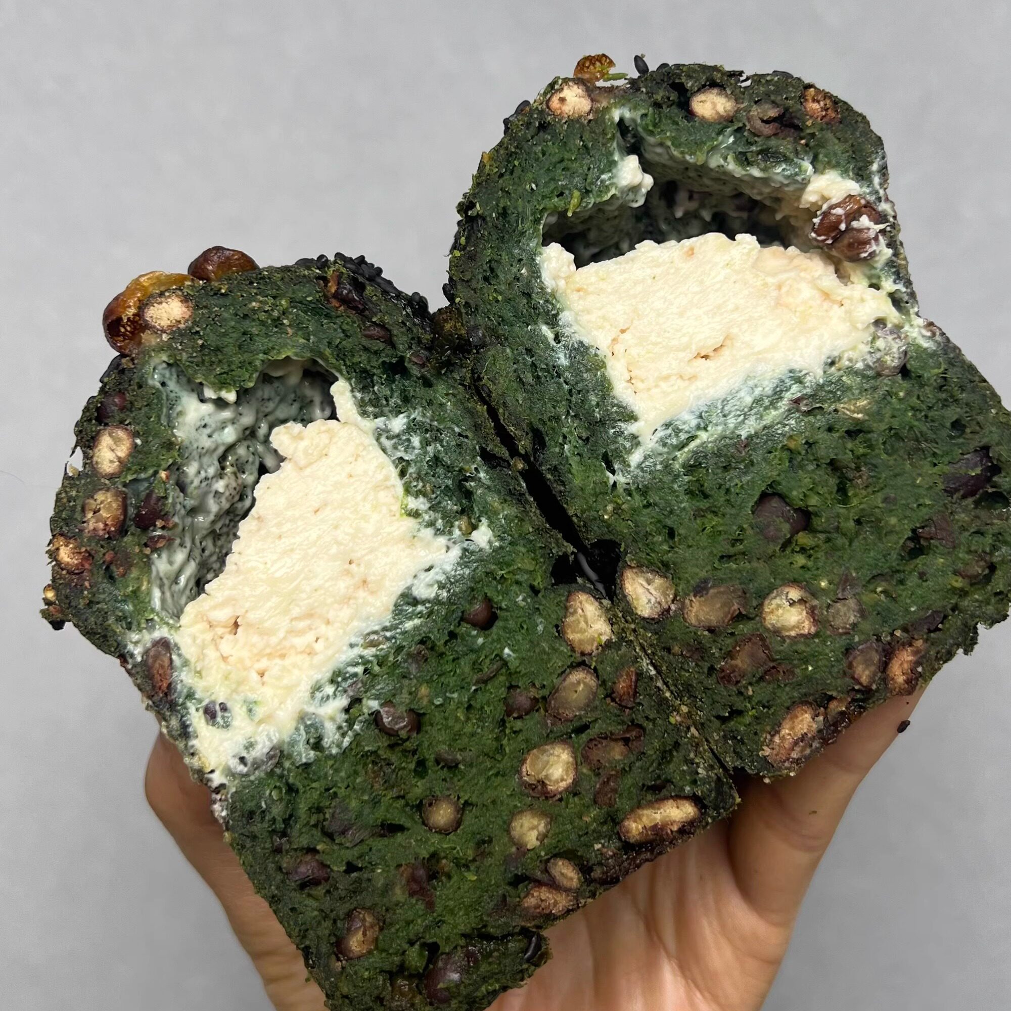 三个起拍，手作艾草磅蛋糕点kiri乳酪奶酪包低卡全麦养生早餐面包