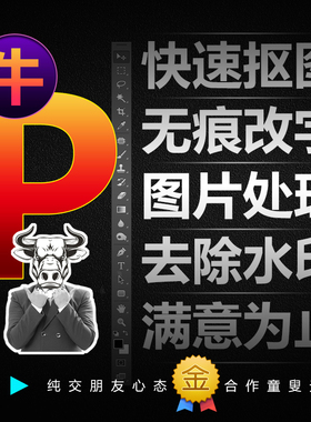 P图片处理去图片水印图片合成人像P图去路人清晰无痕修图抠图PDF