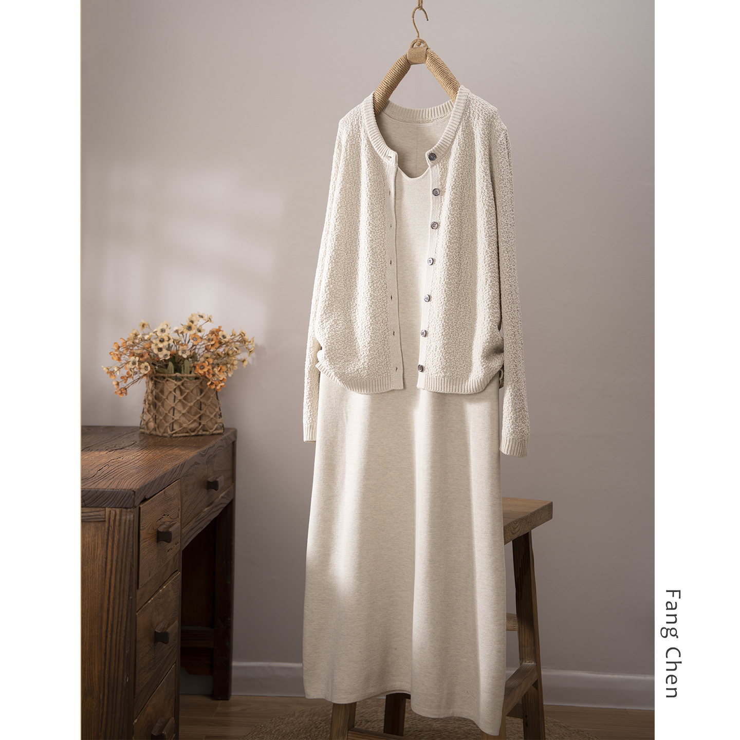 软糯糯毛衣背心裙两件套