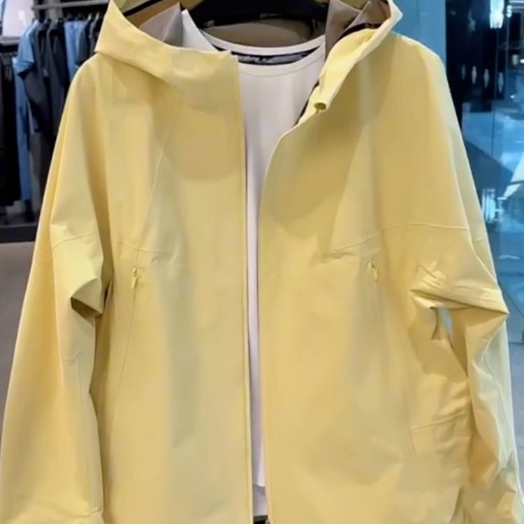 春秋季超好看感黄色连帽冲锋衣外套女新款春秋款
