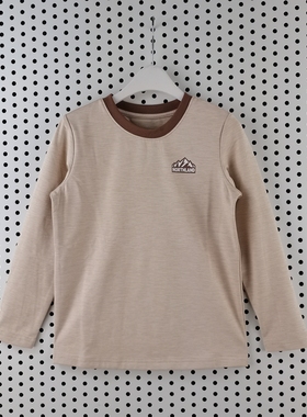 诺诗兰童装秋款男童特价透气吸汗套头长袖T恤CT135335-2